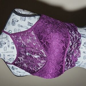 Zenana Outfitters Lace Lightweight High Neck Bralette No Padding No Underwire Sm